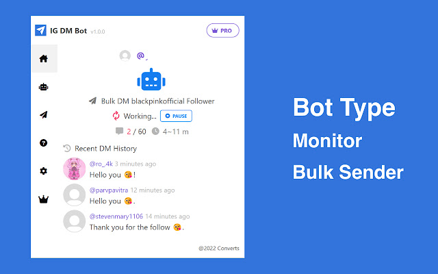 IG DM Bot - DM Automation Bot for IG chrome谷歌浏览器插件_扩展第1张截图