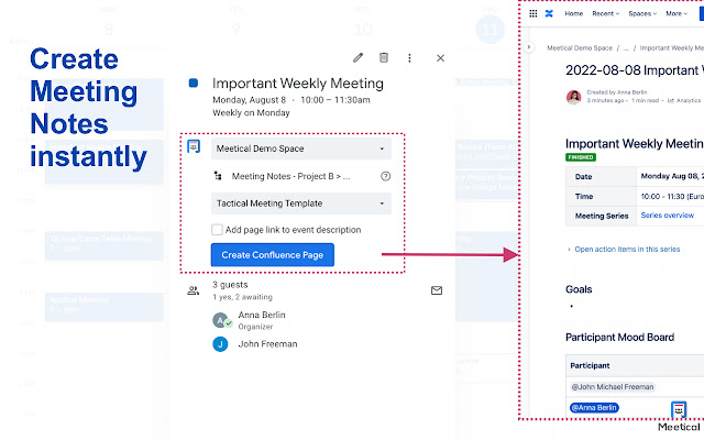 Confluence Chrome Extension - Meetical chrome谷歌浏览器插件_扩展第2张截图