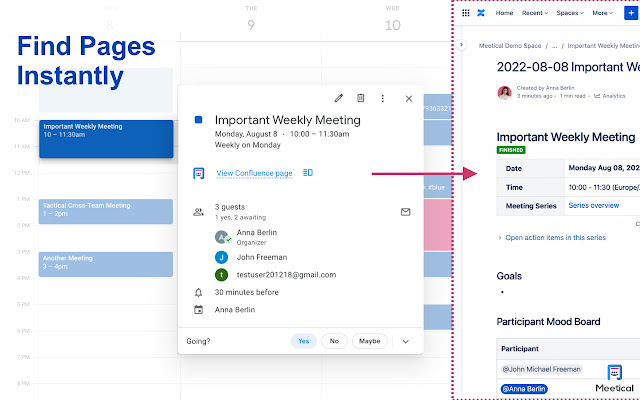 Confluence Chrome Extension - Meetical chrome谷歌浏览器插件_扩展第4张截图
