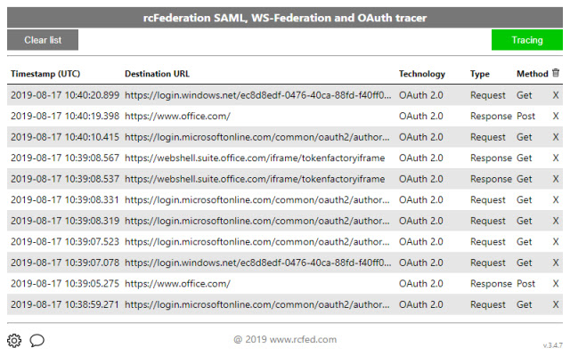 SAML, WS-Federation and OAuth 2.0 tracer chrome谷歌浏览器插件_扩展第1张截图