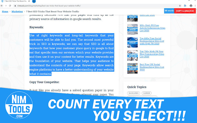 Article Word Counter chrome谷歌浏览器插件_扩展第2张截图
