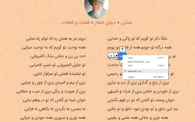 Vajehyab chrome谷歌浏览器插件_扩展第2张截图