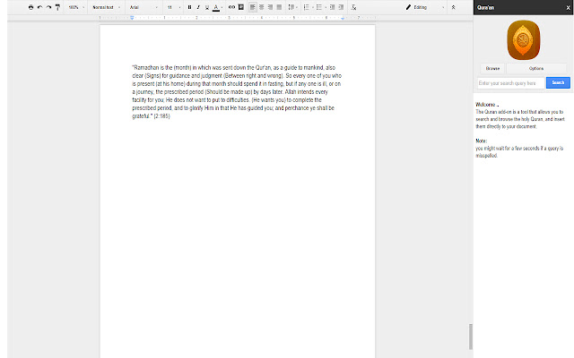 Quran chrome谷歌浏览器插件_扩展第1张截图