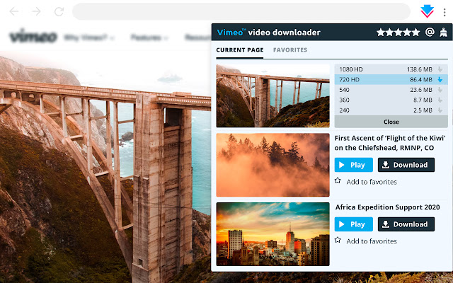 Vimeo 下载器 chrome谷歌浏览器插件_扩展第1张截图