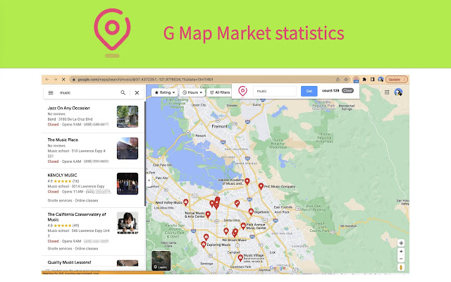 G Map Market statistics chrome谷歌浏览器插件_扩展第1张截图