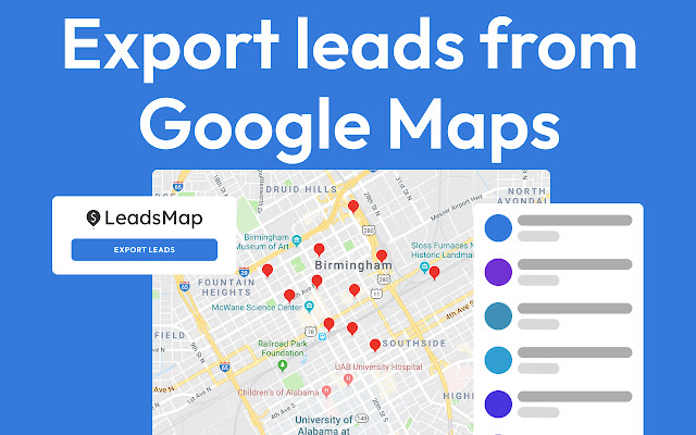 Export Leads from Google Maps with LeadsMap chrome谷歌浏览器插件_扩展第1张截图