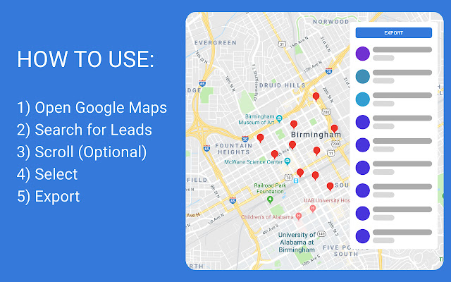 Export Leads from Google Maps with LeadsMap chrome谷歌浏览器插件_扩展第3张截图