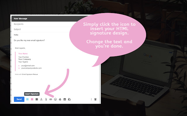 Free Gmail Signature - Light Pink chrome谷歌浏览器插件_扩展第1张截图