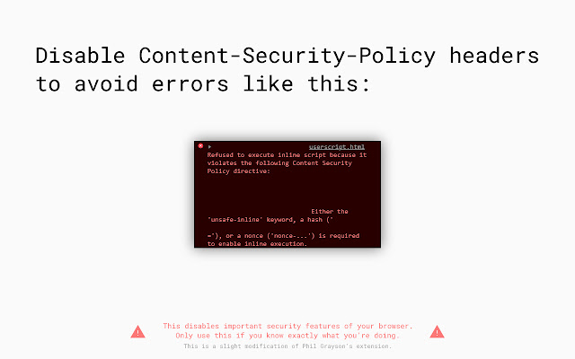 Always Disable Content-Security-Policy chrome谷歌浏览器插件_扩展第1张截图