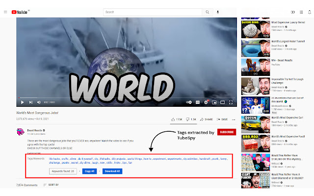 TubeSpy chrome谷歌浏览器插件_扩展第1张截图