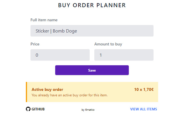 Buy Order Planner chrome谷歌浏览器插件_扩展第1张截图