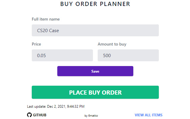Buy Order Planner chrome谷歌浏览器插件_扩展第2张截图