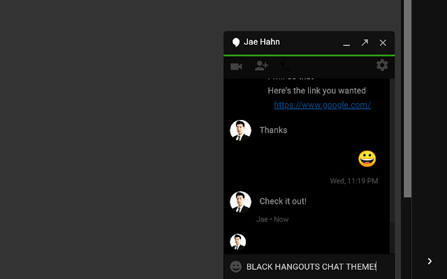 Black Dark Gmail Hangouts Chat Theme chrome谷歌浏览器插件_扩展第3张截图
