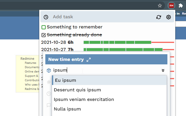Redmine Time Spender chrome谷歌浏览器插件_扩展第5张截图