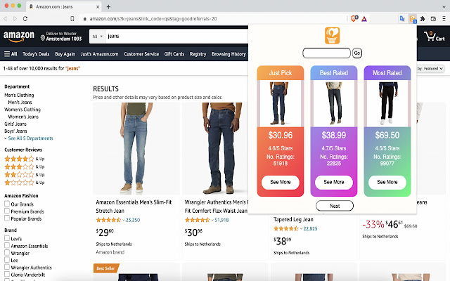 Just Pick - Find the best Amazon items fast! chrome谷歌浏览器插件_扩展第2张截图