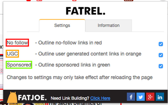 FATREL - NoFollow Link Highlighter chrome谷歌浏览器插件_扩展第1张截图