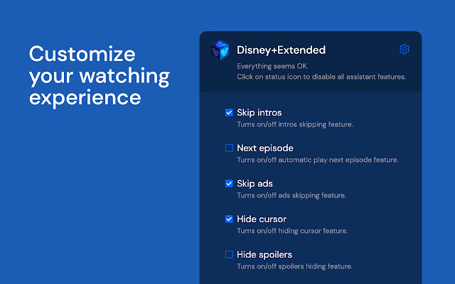 Disney+ Extended: boost your viewing chrome谷歌浏览器插件_扩展第1张截图