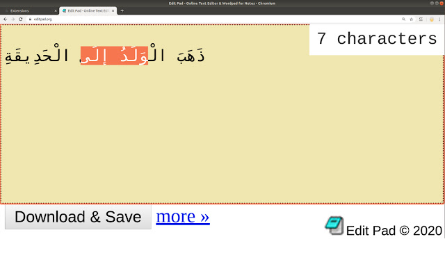 Character Count - Arabic Support chrome谷歌浏览器插件_扩展第1张截图