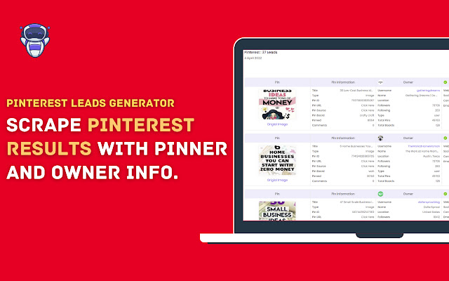 Pinterest Scraper & Email Finder | LeadStal chrome谷歌浏览器插件_扩展第2张截图
