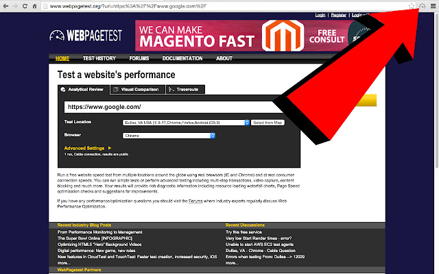 WebPageTest chrome谷歌浏览器插件_扩展第1张截图