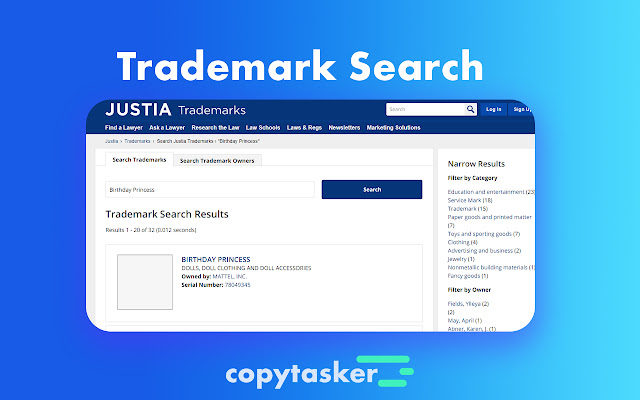 Trademark search Print on Demand - Copytasker chrome谷歌浏览器插件_扩展第2张截图