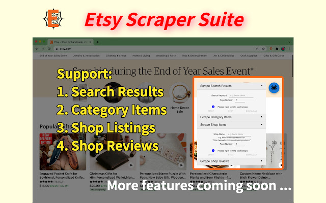 Etsy Scraper Suite chrome谷歌浏览器插件_扩展第2张截图