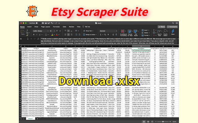 Etsy Scraper Suite chrome谷歌浏览器插件_扩展第3张截图