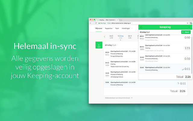 Keeping – Tijdregistratie-app chrome谷歌浏览器插件_扩展第2张截图