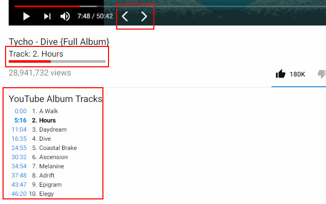YouTube™ Album Tracks chrome谷歌浏览器插件_扩展第1张截图