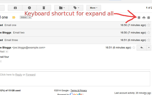 Gmail 'Expand all' keyboard shortcut chrome谷歌浏览器插件_扩展第1张截图