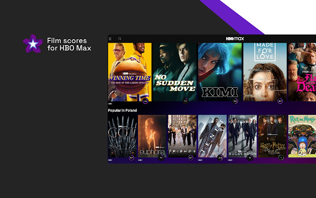 Film Scores for HBO Max : IMDB ratings & more chrome谷歌浏览器插件_扩展第1张截图