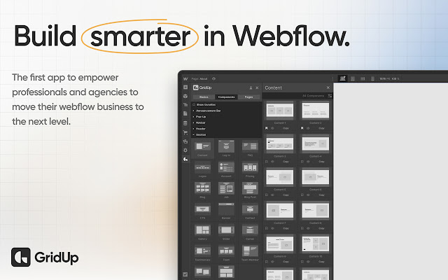 GridUp - Build smarter in Webflow chrome谷歌浏览器插件_扩展第1张截图