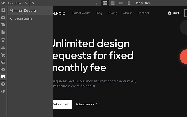 Minimal Square - Webflow Chrome Extension chrome谷歌浏览器插件_扩展第1张截图