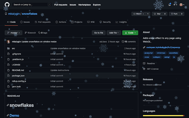 SnowFlakes chrome谷歌浏览器插件_扩展第1张截图