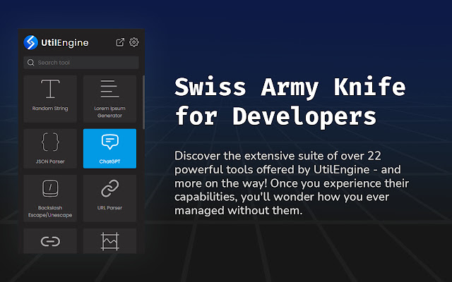 UtilEngine: Swiss Army Knife for Developers chrome谷歌浏览器插件_扩展第1张截图