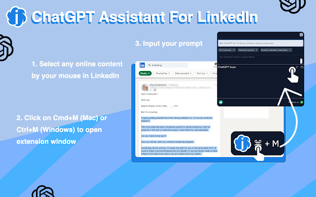 Comment Assistant In LinkedIn With ChatGPT chrome谷歌浏览器插件_扩展第2张截图