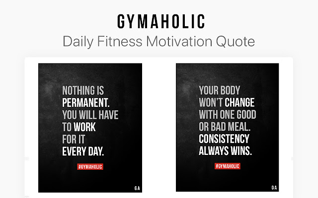 Gymaholic: Fitness Workout Motivation Quotes chrome谷歌浏览器插件_扩展第1张截图
