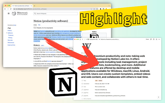 Highlightion - 将 Highlights 保存到 Notion chrome谷歌浏览器插件_扩展第1张截图