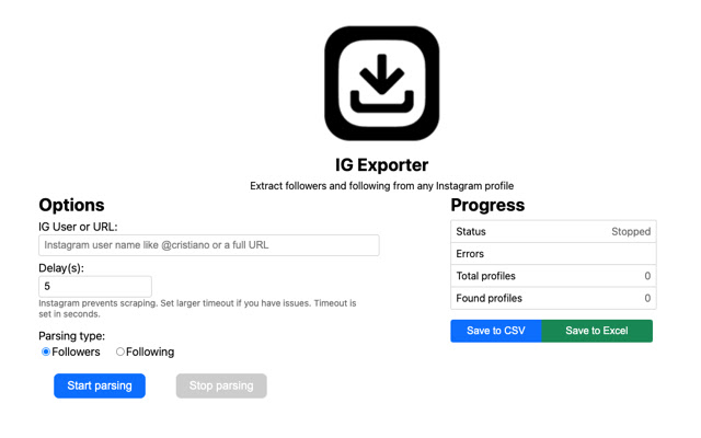 IG Tools - IG Follower Export Tool chrome谷歌浏览器插件_扩展第1张截图