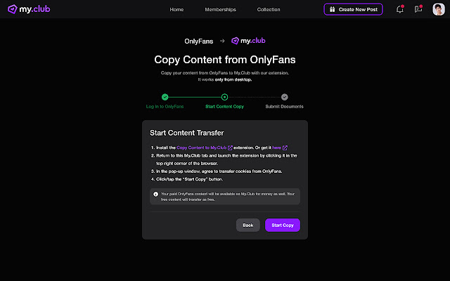 Copy Content to My.Club chrome谷歌浏览器插件_扩展第1张截图