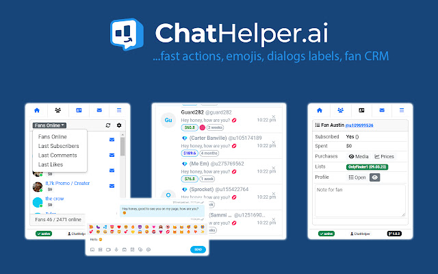 ChatHelper – #1 Tool for OnlyFans Creators chrome谷歌浏览器插件_扩展第2张截图