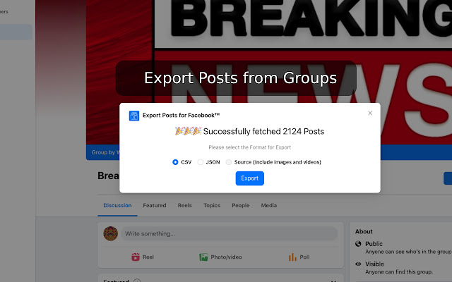 Export Posts for Facebook™ chrome谷歌浏览器插件_扩展第3张截图