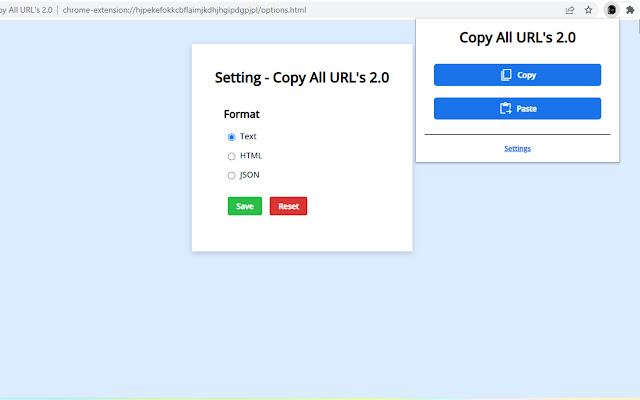 Copy All URL's 2.0 chrome谷歌浏览器插件_扩展第2张截图