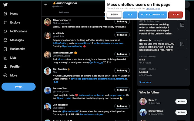 Twitter Mass Unfollow chrome谷歌浏览器插件_扩展第3张截图
