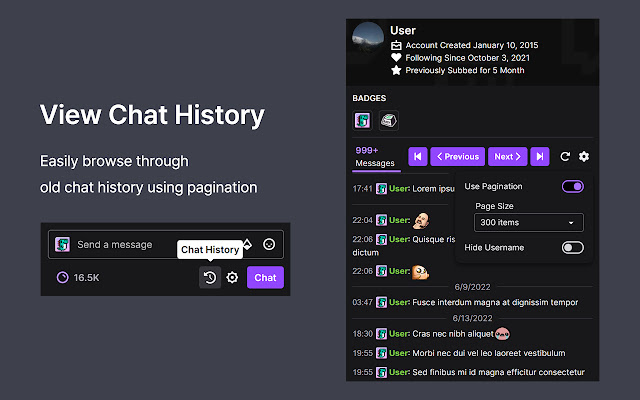 Twitch Chat History chrome谷歌浏览器插件_扩展第1张截图