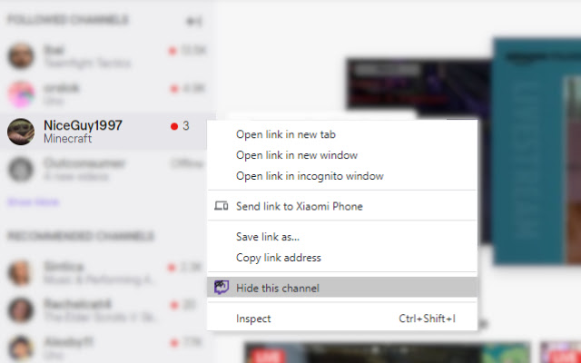 Twitch Hide Followed Channel chrome谷歌浏览器插件_扩展第1张截图