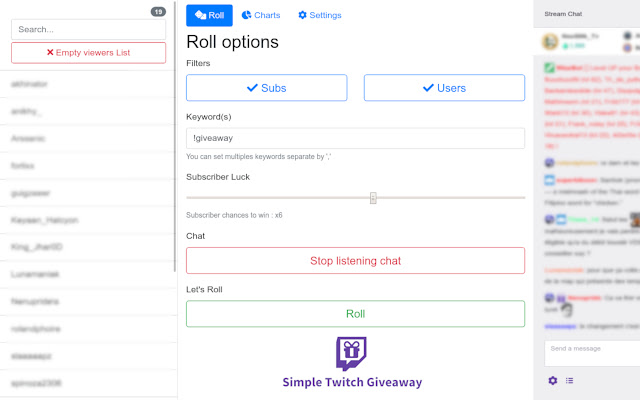 Simple Twitch Giveaways chrome谷歌浏览器插件_扩展第1张截图