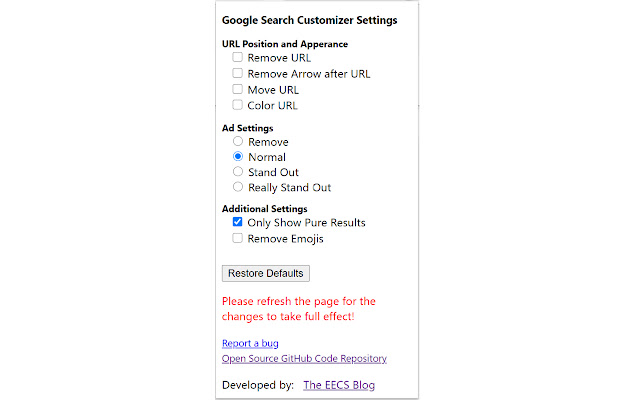 Google Search Ad Remover And Customizer chrome谷歌浏览器插件_扩展第1张截图