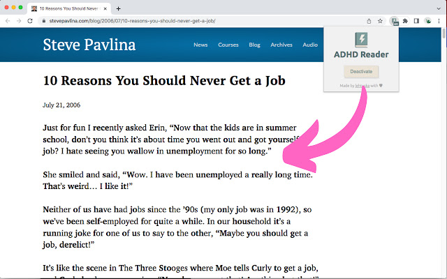 ADHD Reader chrome谷歌浏览器插件_扩展第3张截图