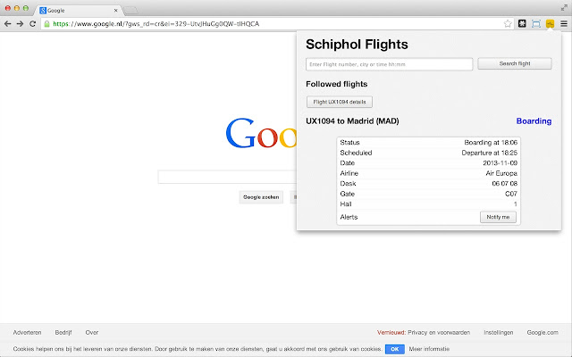 Schiphol Flights chrome谷歌浏览器插件_扩展第3张截图